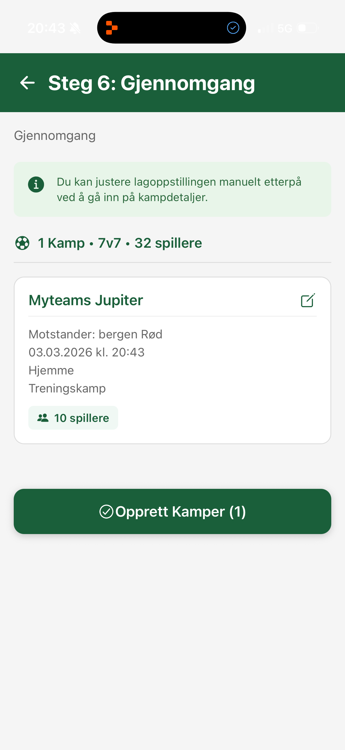 Review match