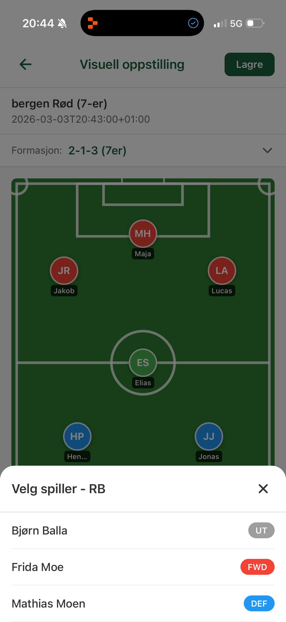 Visual lineup